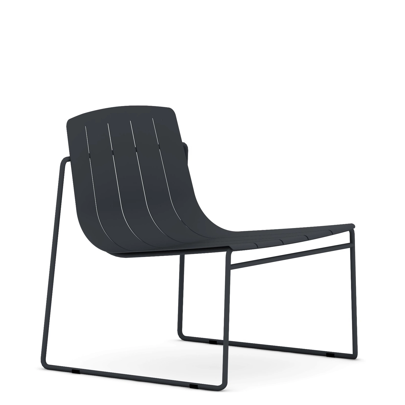 Sunlink Dasia Aluminium Chaise longue de jardin moderne pour la maison en plein air empilable, couleur noire.