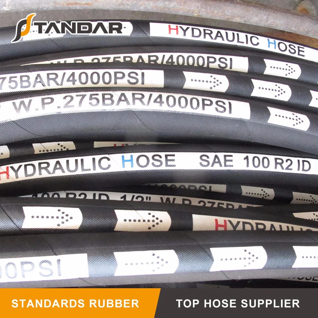 SAE100 R2at High Pressure Rubber Hydraulic Hose with Hydraulic Fitting