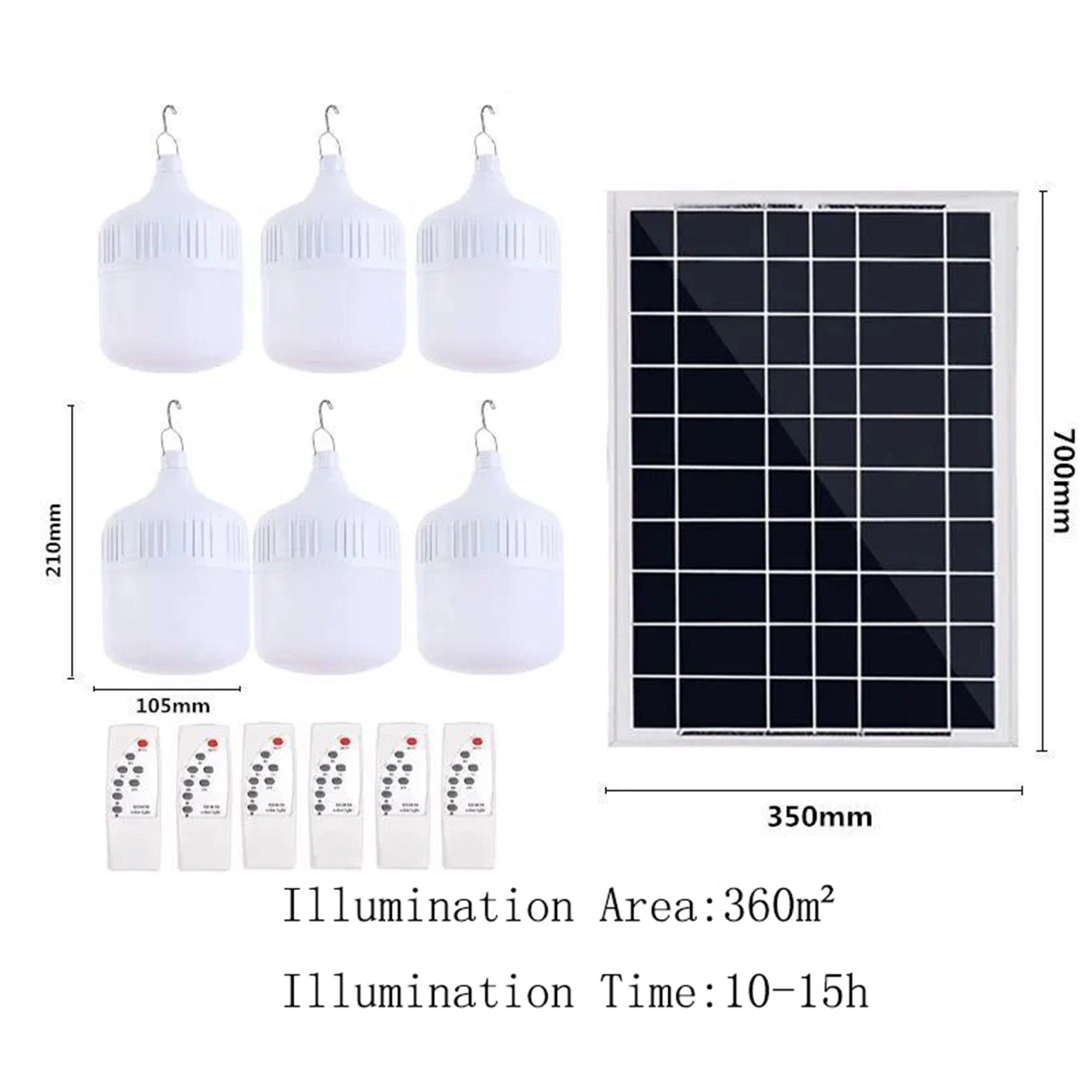 Set von 4 Solar-LED-Lampen Haus Solar Power System Mit Ladegerät für Mobiltelefone