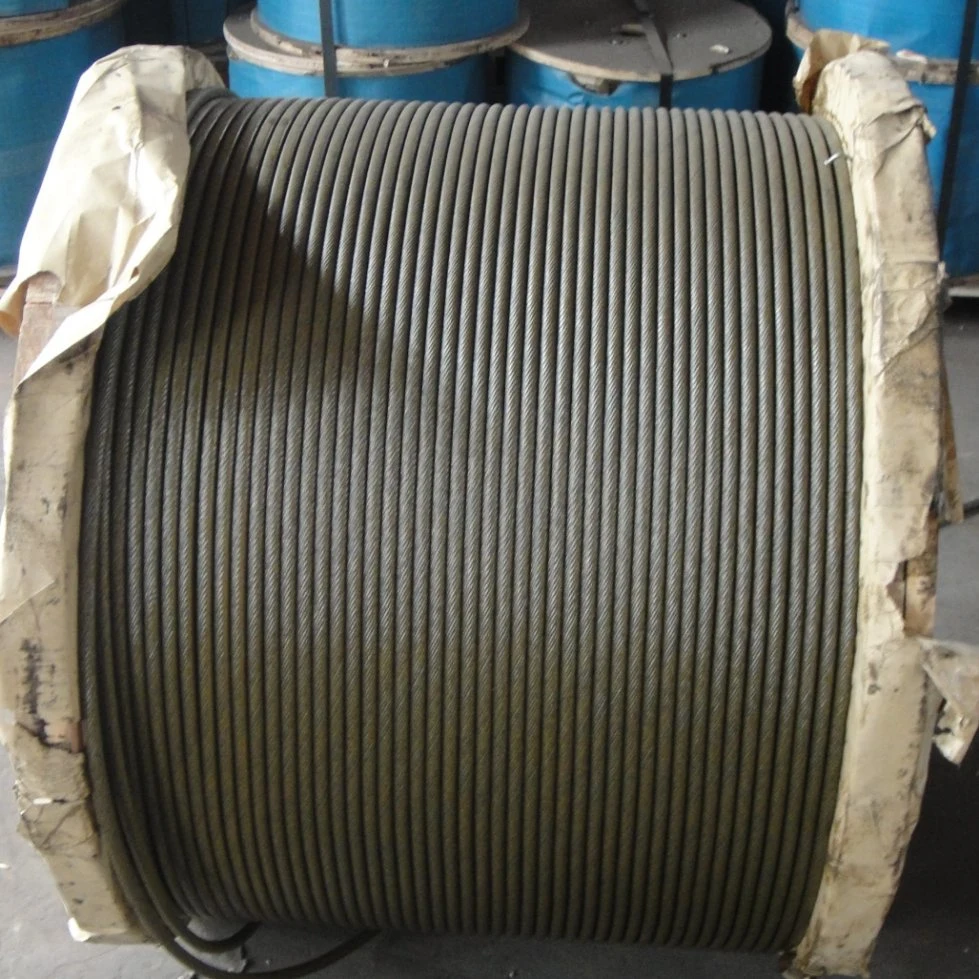 Cable de acero no galvanizado 19*7 15mm 35W*7 alambre de acero no giratorio Con grasa amarilla