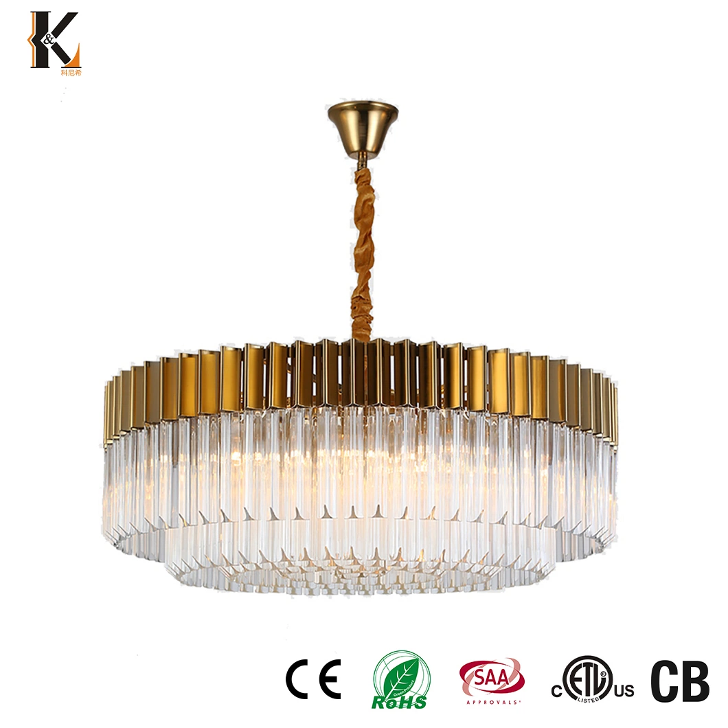 Konig Lighting Китай Кристал Канд Чанделье Ретро стиль Инженерная лестница Нестандартная стеклянная светодиодная лампа Gradient Blue Chandelier