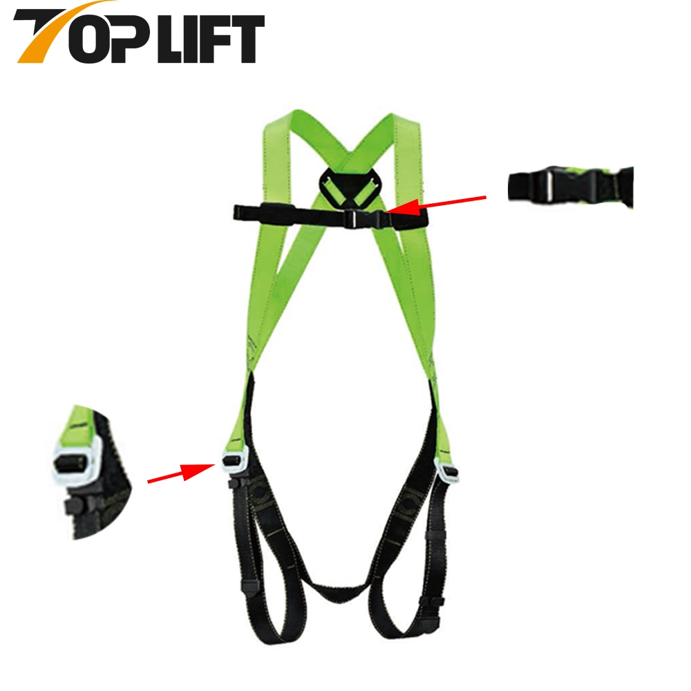 100% Polyester Fall Arrest Safety Harness Full Body Safety Harness Adjustable Buckle for Worker&prime; S Protection