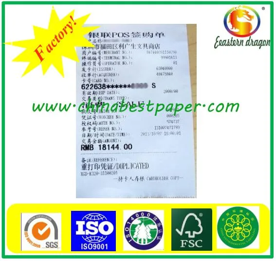 Premium quality Black image thermal paper 70g