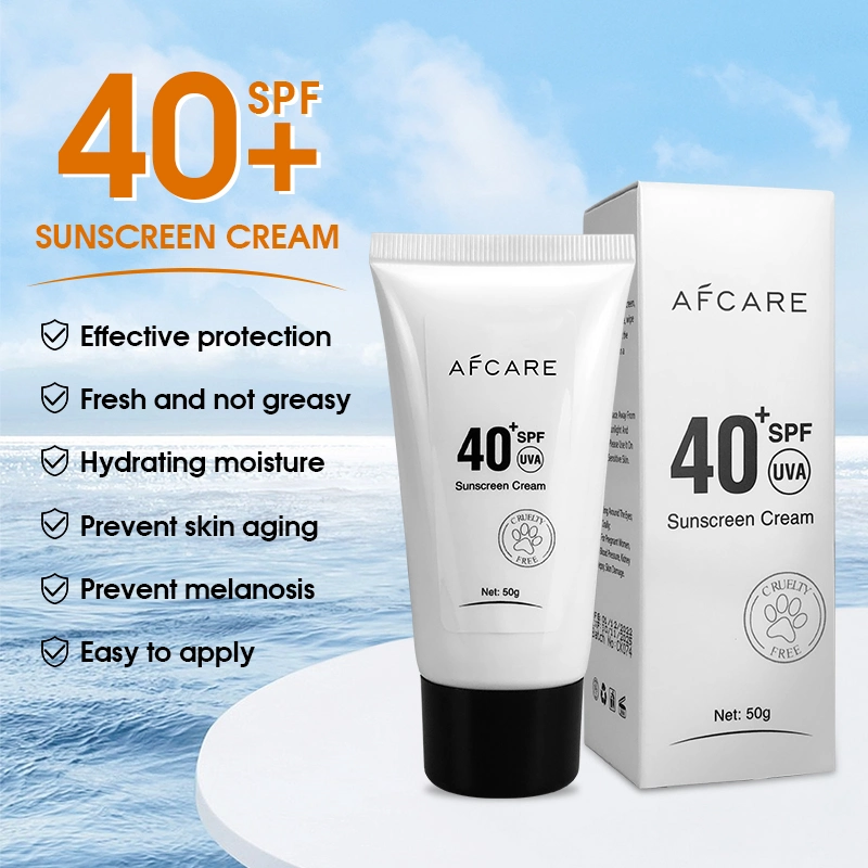 Blanchiment de la peau UVA UVB face teintée SPF 50 à base d'eau Crème solaire