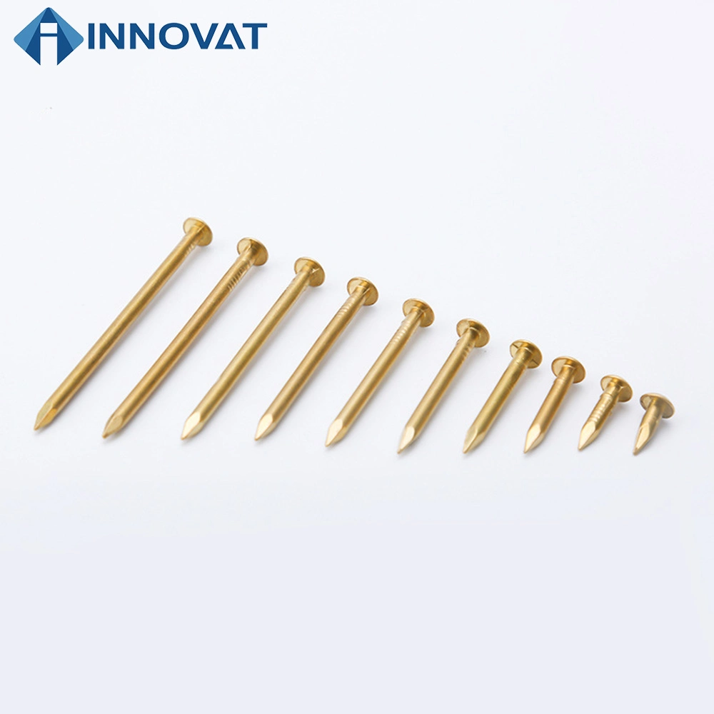 Dia 1.2mm-3mm Pure Copper Nail Round Head Brass Nail Drum Nail for Wooden Furniture Hot Sale Frame Accessories Flat Round Head Copper Brass Nail for Musical