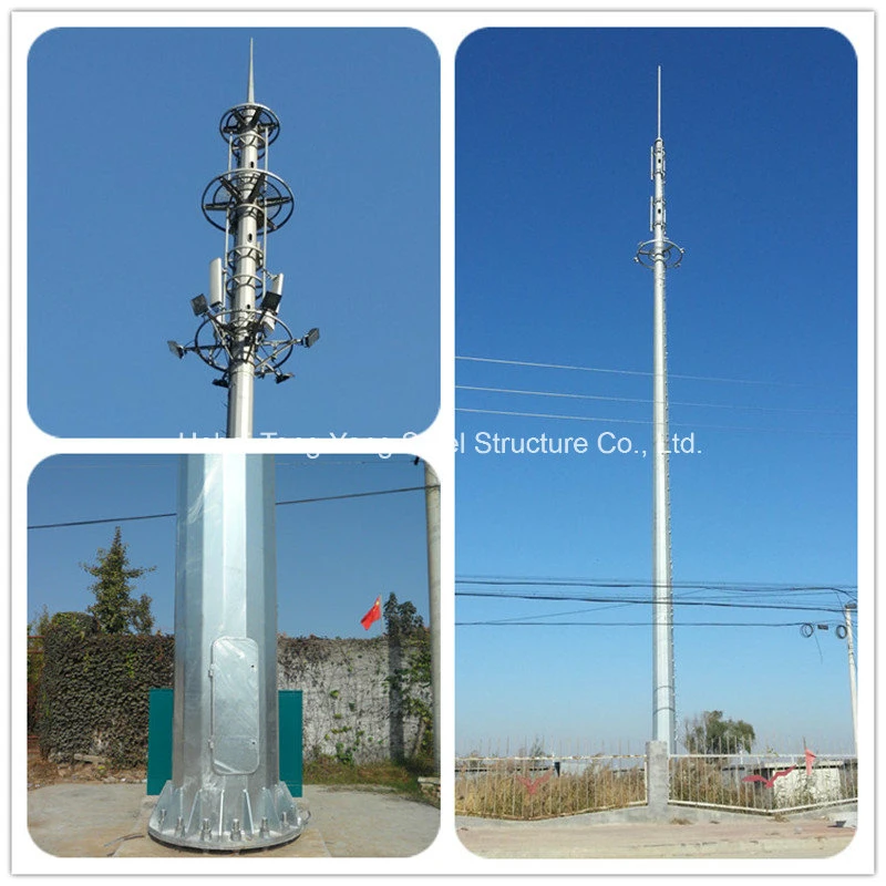 30 Meter Monopole Hot DIP Galvanized Telecom Mast Tower