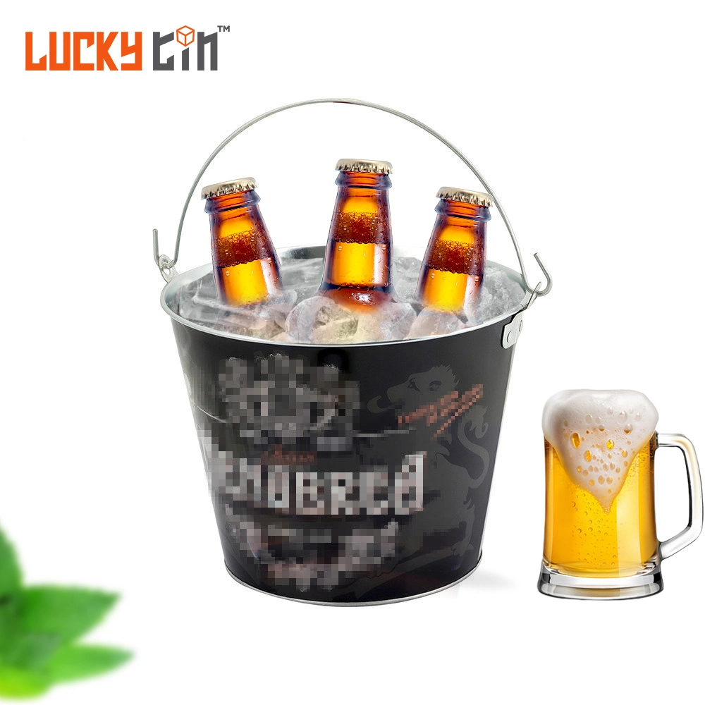 Factory Custom Tinplate Pail Storage Container Keg Barrel Shape Metal Can Packaging Ice Beer Tin Bucket for Beer