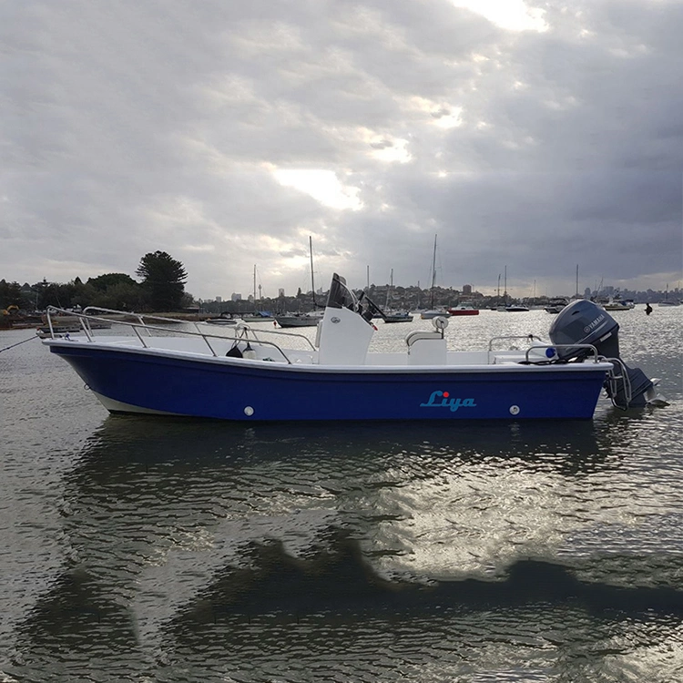 Liya navio Panga de barcos de 5.8m FRP com motor fora de borda para Venda