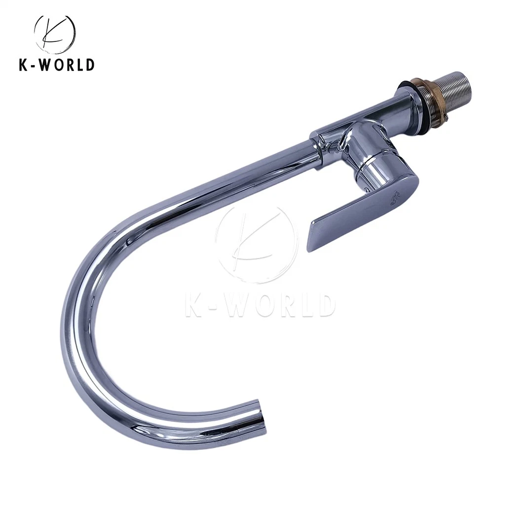 K-World Minimalism Chrome Kitchen Faucet Tap Manufacturers Wholesale/Supplier 5 Hole Kitchen Faucet China Safe and Reliable One Hole Wall Mounter Kitchen Faucet