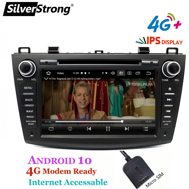 Silverstrong Android 10 Lecteur DVD de voiture pour Mazda 3 Axela 4G SIM Car Multimedia 4G Modem WiFi