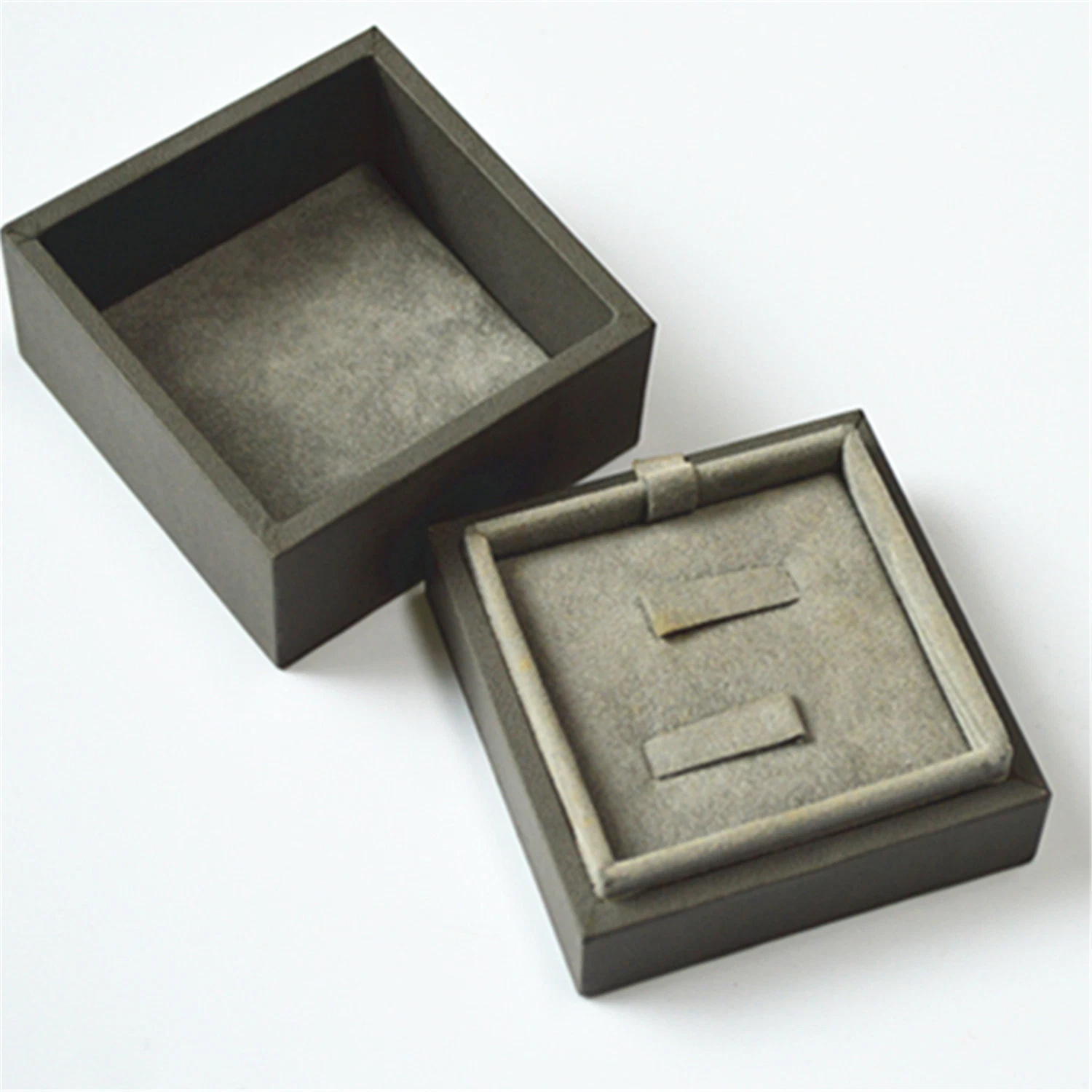 Factory Made Durable MDF Paper Silver Stamping Logo Customize Jewelry Ring Box