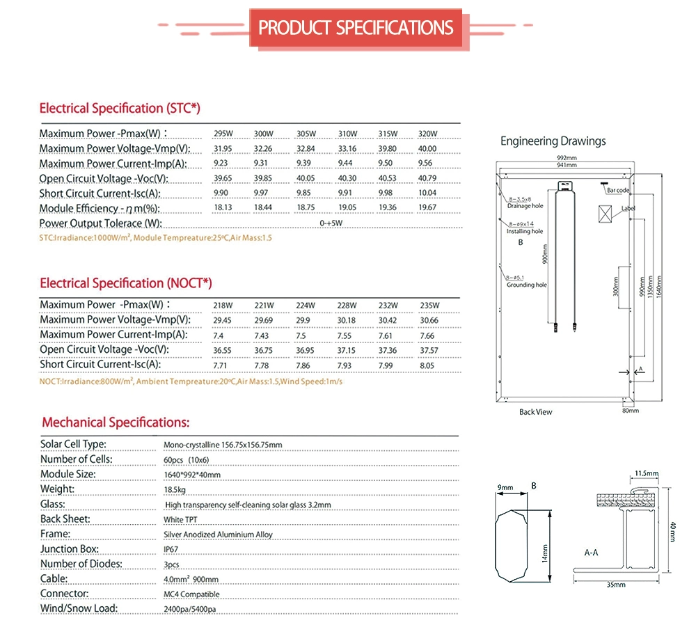 Flexible haute efficacité PV Silicone Poly et Panneau Solaire Monocristallin et à la maison d'énergie solaire Système sur l'énergie hors réseau 329W Accueil Mettre en place du générateur-450W