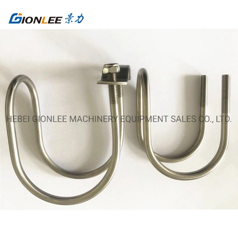 M6-M12 1-4 Inch 304 Stainless Steel Double U Type Pipe Clamp Bolt Screw