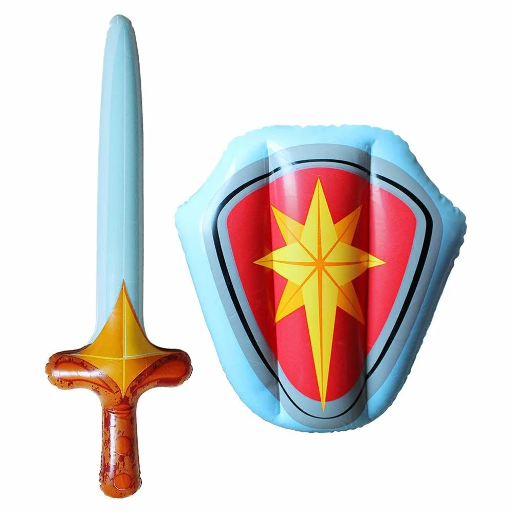 Factory Price PVC Kids Toy Inflatable Sword Shield Warrior Weapons Toy