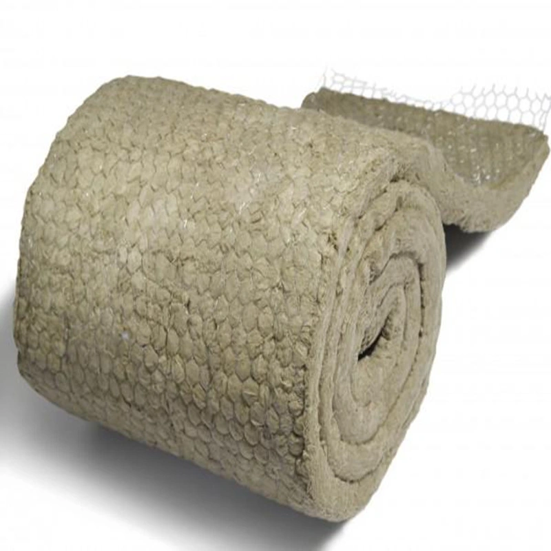 Thermal Insulation Rock Wool Blanket with Wire Mesh 100kg Density