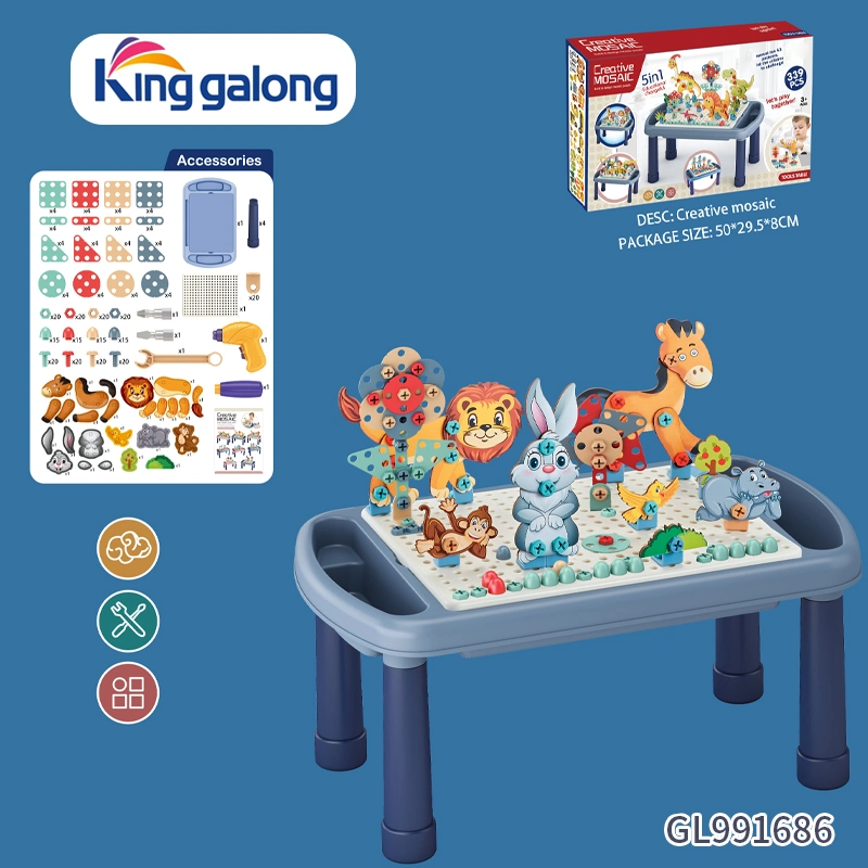 Kinder Stim Learning Lernspielzeug 256PCS Drill Puzzle Tisch-Set Spielzeugbau Spielzeugblöcke