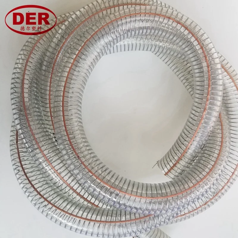 Factory PVC/Plastic Anti-Static Clear Spiral Steel Wire Reinforced Oil Hose