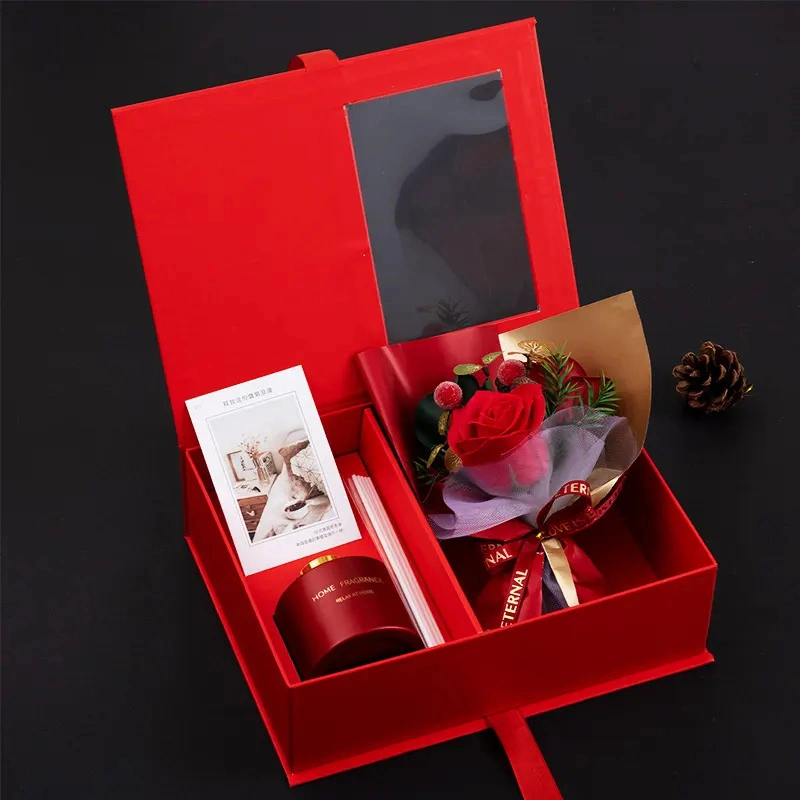 Wholesale Luxury Glass Bottle Home Air Freshener Dried Flower Bouquet and Reed Diffuser Set with Gift Box