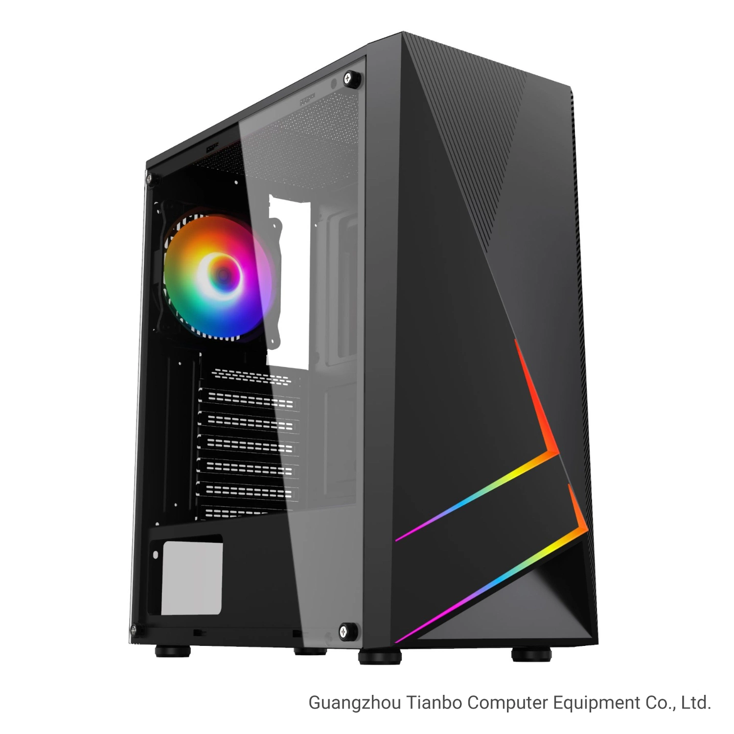 MID Tower ATX Computer Gaming Case with Peticular LED Strip Design PC Cases