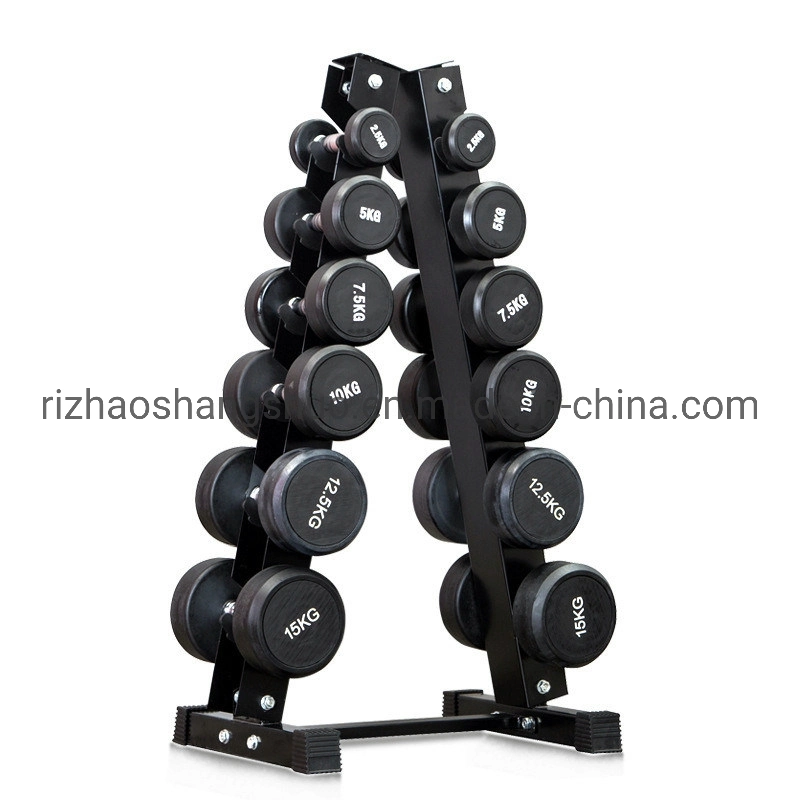 Frame Triangle Fitness Home Commercial Stand Vertical Dumbell Set Hex Gym 3 6 Tier Customizable Logo Gym Equipment Body Building Used Dumbbell Rack