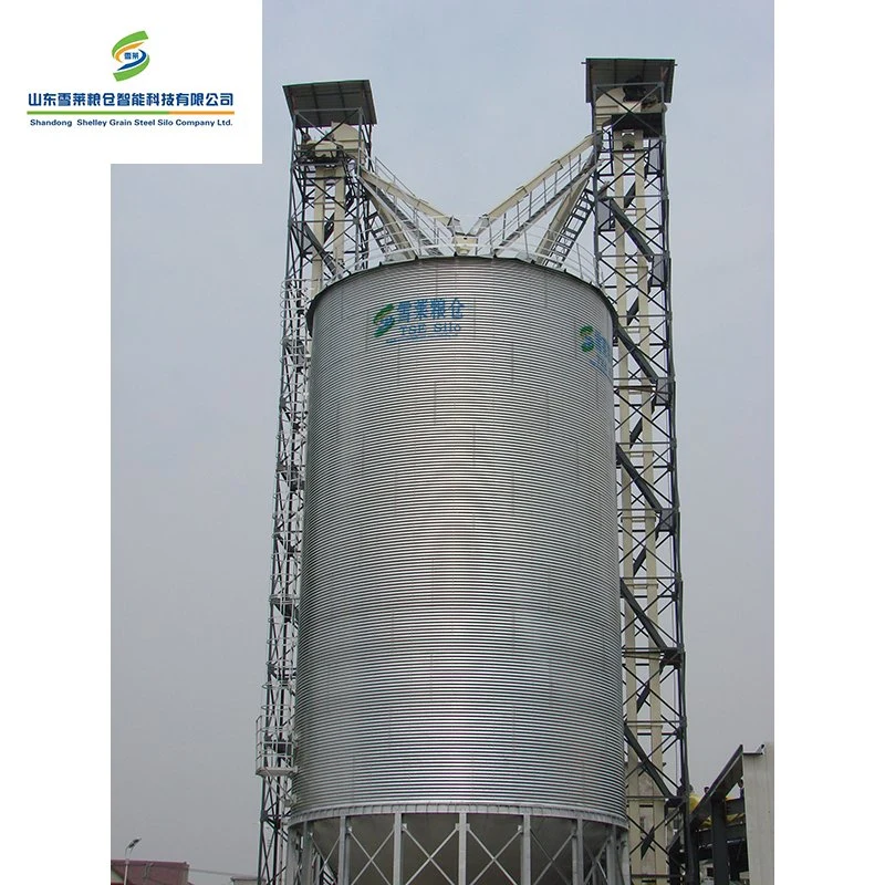 Shelley silo de harina de granos China Proveedores de silos de acero inoxidable galvanizado de 14 toneladas, inferior de la tolva de alimentación de aves de corral de la tolva de Silo Silo inferior