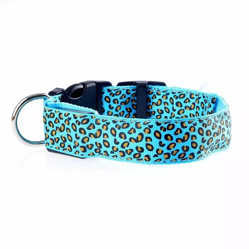 Print LED Light Pet Collar Safety USB Rechargeable Glowing Dog Collar