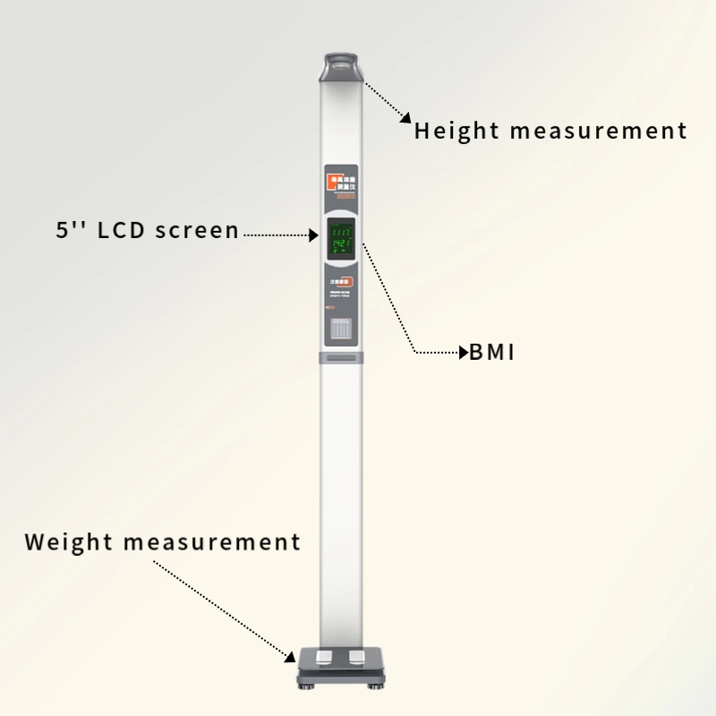 جهاز قياس وزن الجسم للبالغين والأطفال في المستشفى مع ارتفاع متر