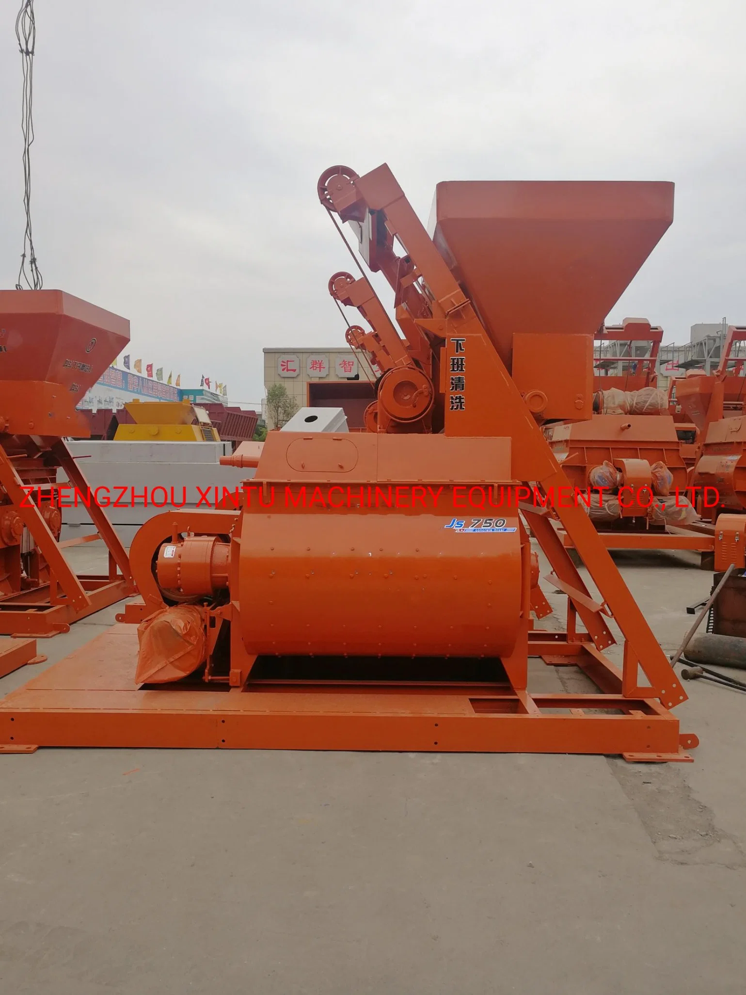 High Speed Automatic Js750 Twin Shaft Concrete Mixer Complete Line