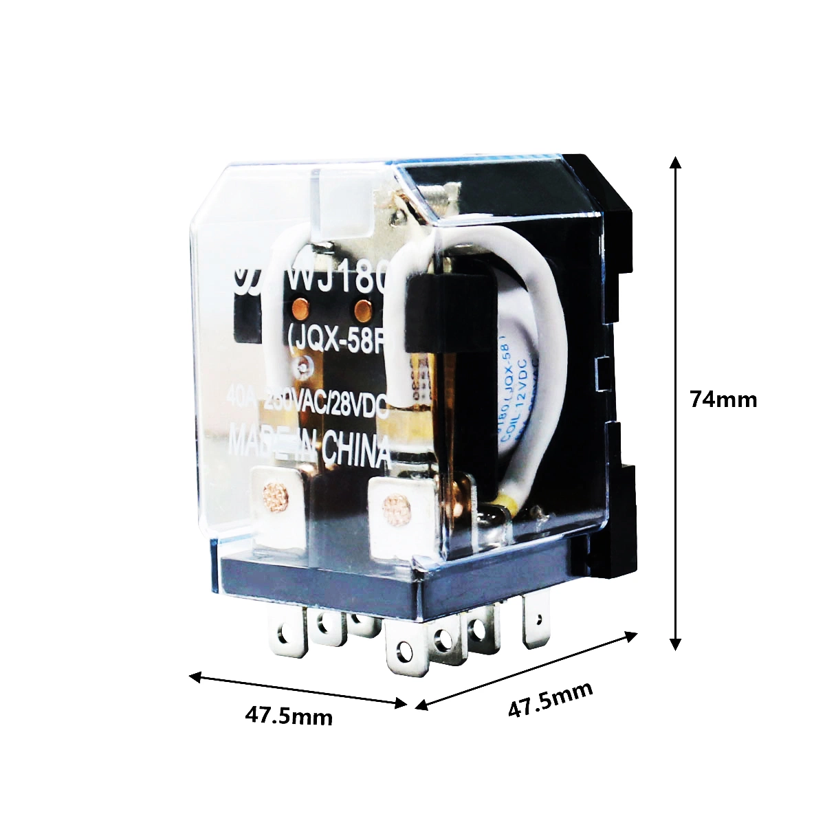 China Relay Jqx 58f 2z Dpdt Dpst Jqx Power Relays 40A 30A 28VDC 12V 24V Electric Relays Rele with Dust Protected Fast Connection