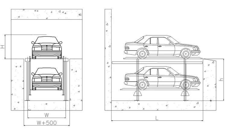 Elevador inteligente inteligente de dos pisos de elevación de fit a bajo precio Sistemas de estacionamiento