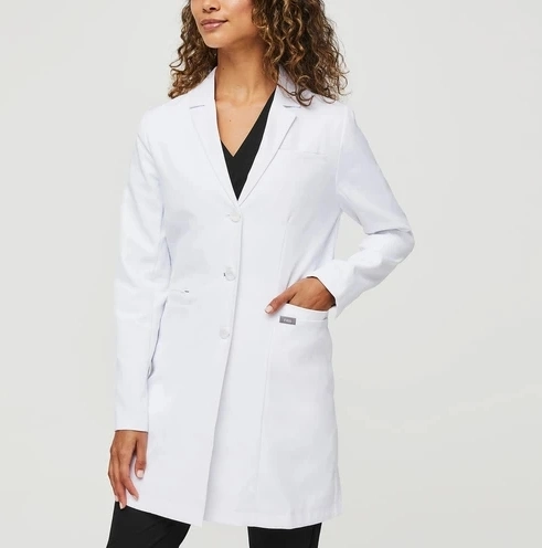 Bonito uniforme de enfermera, diseño de uniforme médico batas blancas