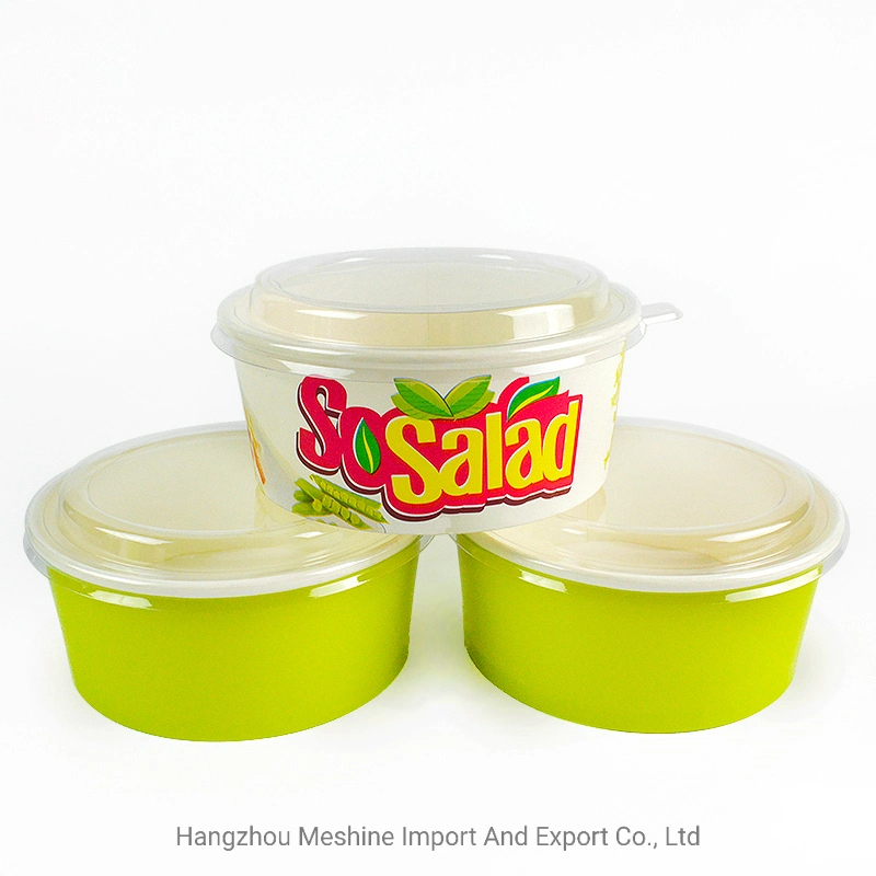 Recipiente/taça de sopa para saladas, com caixa de almoço personalizada e impressa / caixas de embalagem de papel Kraft para alimentos