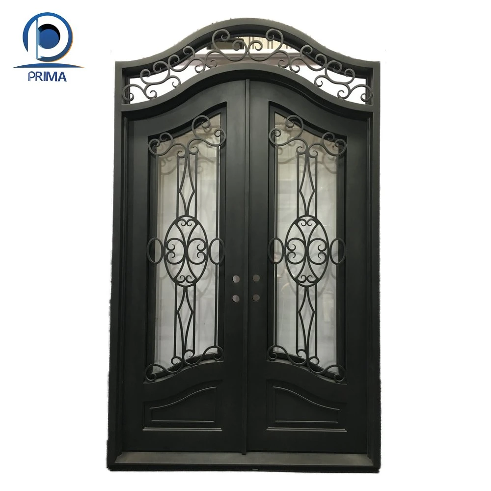 High-End Front Double Door Entry Wrought Iron Door for Villa