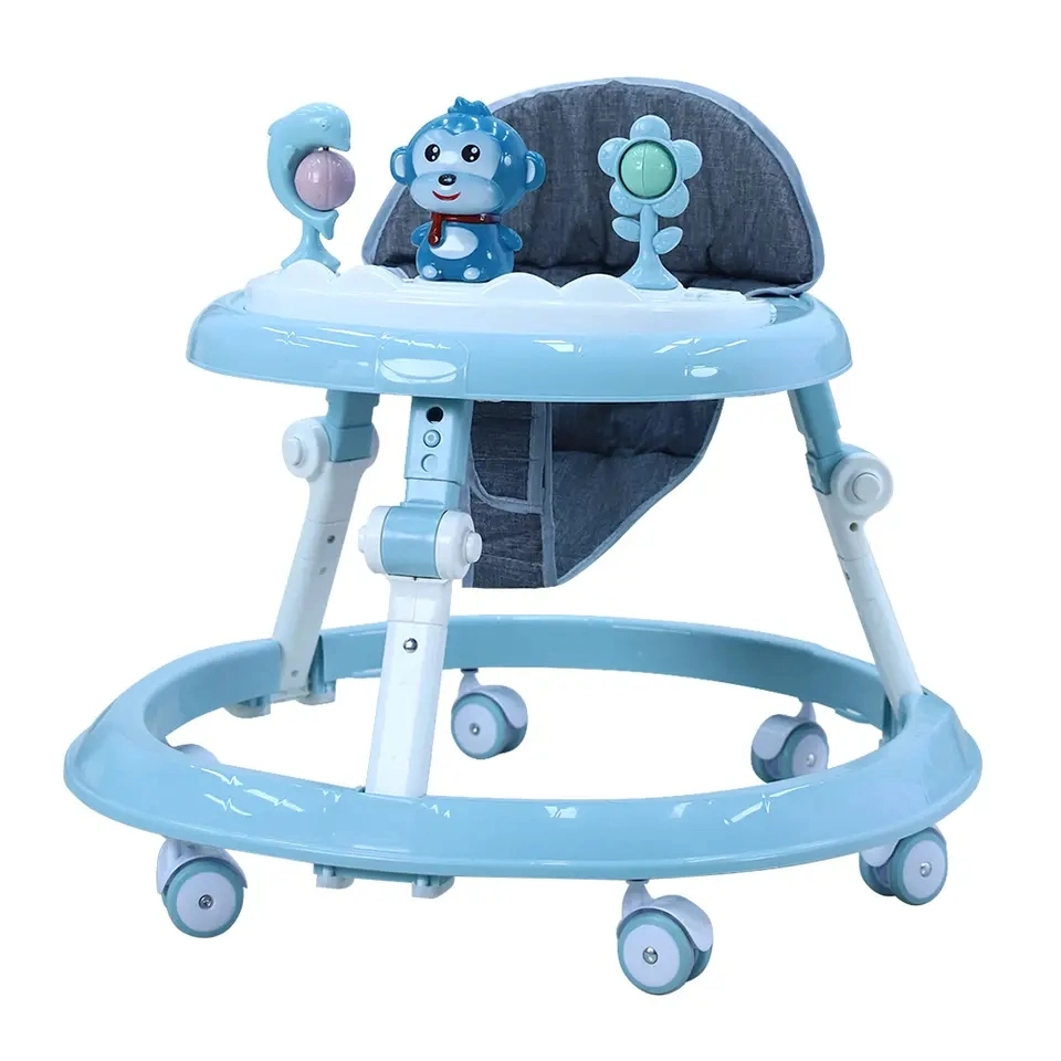 6 Roues Baby Walker &amp; Stand Rollator siègent à l'apprentissage Les marcheurs marchette pour bébés