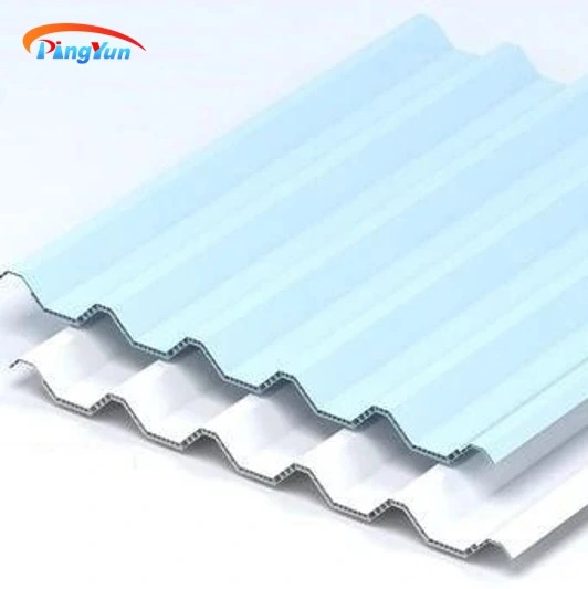 Heat Resistant Corrugated Roofing Sheet PVC Plastic Hollow Thermo Roof Tile for Wall Cladding