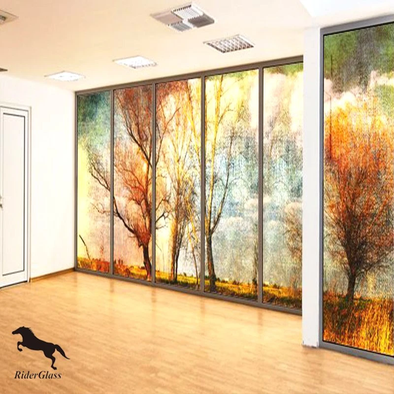 4-6mm Rider Decorative Silk Printing Tempered Glass