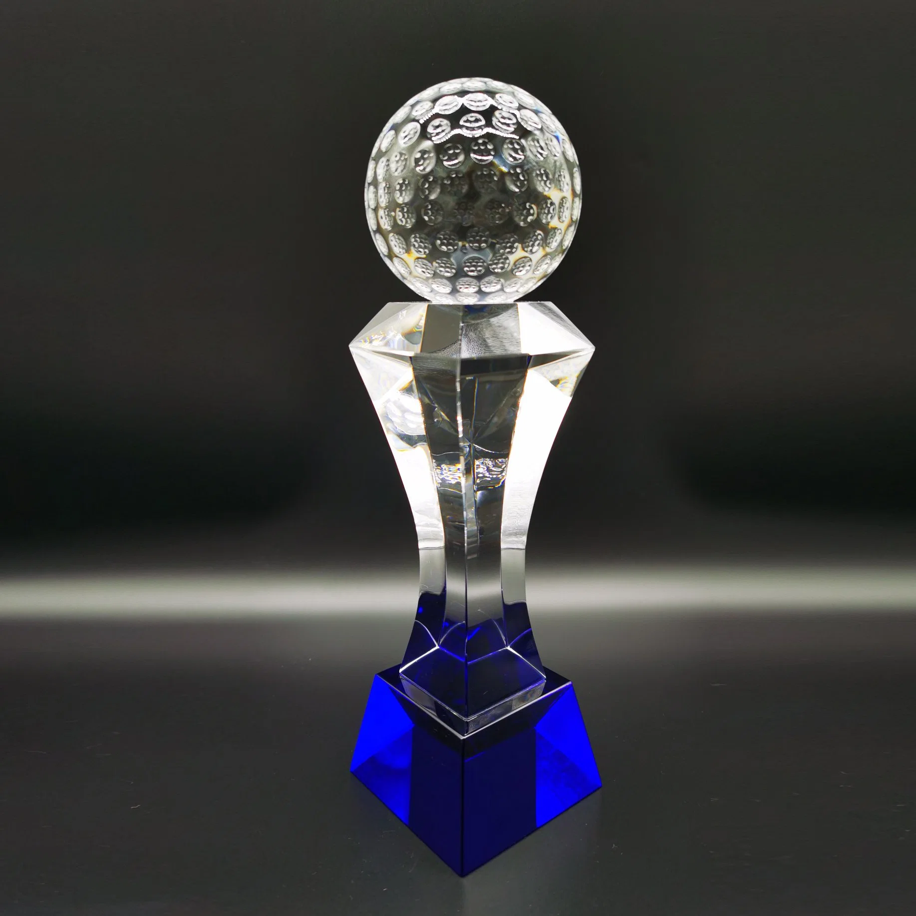 Crystal Golf Trophy Red Base