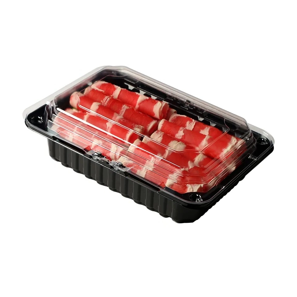 Custom Disposable Plastic Container Seafood Meat Packaging Empty Box