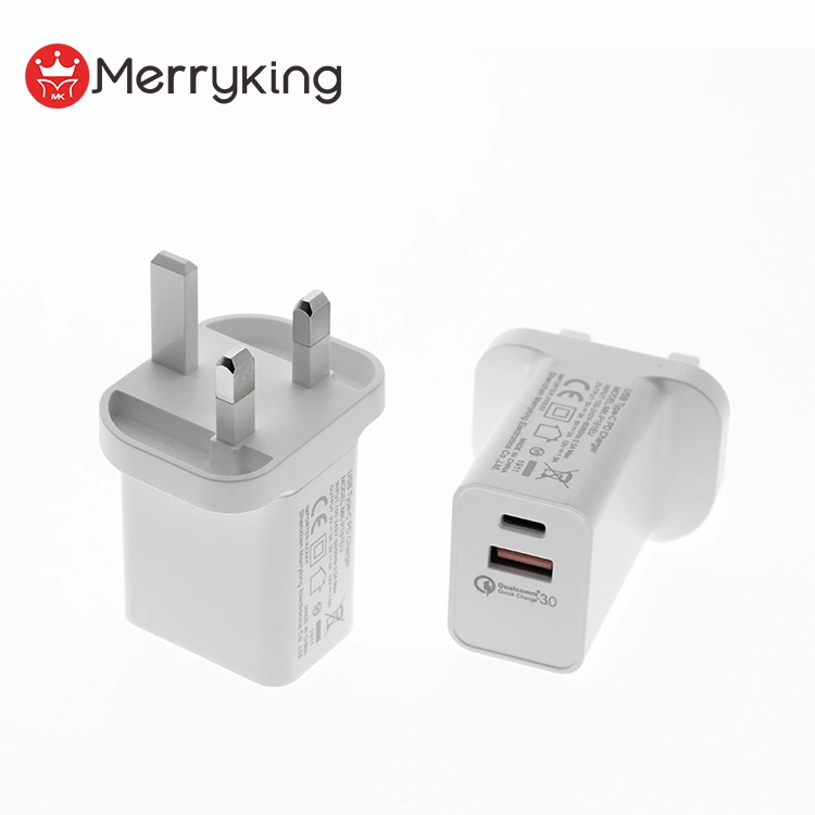 Mobile Phone Accessories USB Type C Pd 18W Fast Charging UK Plug Wall Mount Cell Phone Charger