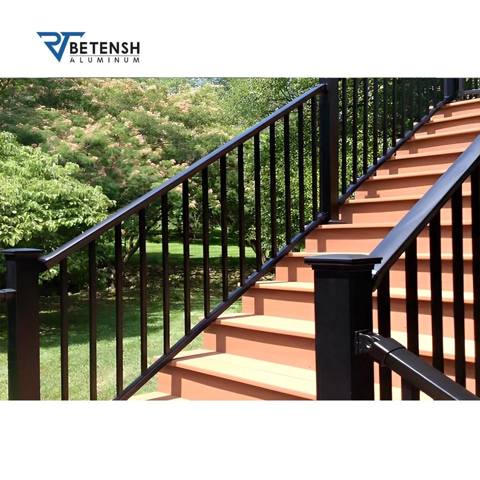 6063 Alloy Aluminum Power Coated Black/White Staircase Hand Luxurious Decorative Pipe Design Aluminium Stair Handrail System Deck Railing for Stairs/Balcony
