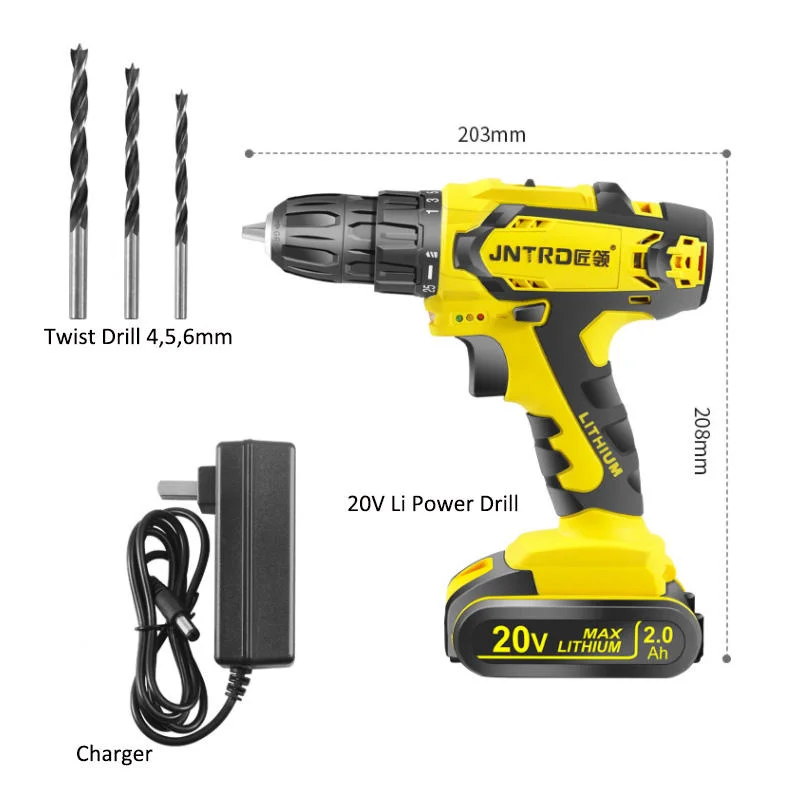 Outil électrique pour kit d'outils de forage sans fil à batterie Li-ion simple 20 V. Ensembles