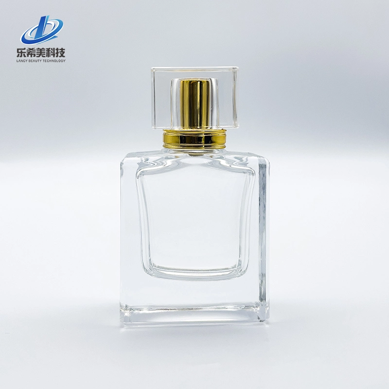 Fabricante de la botella de perfume perfume de alta calidad de botellas de vidrio Botella de Perfume de acrílico con tapa de rectángulo