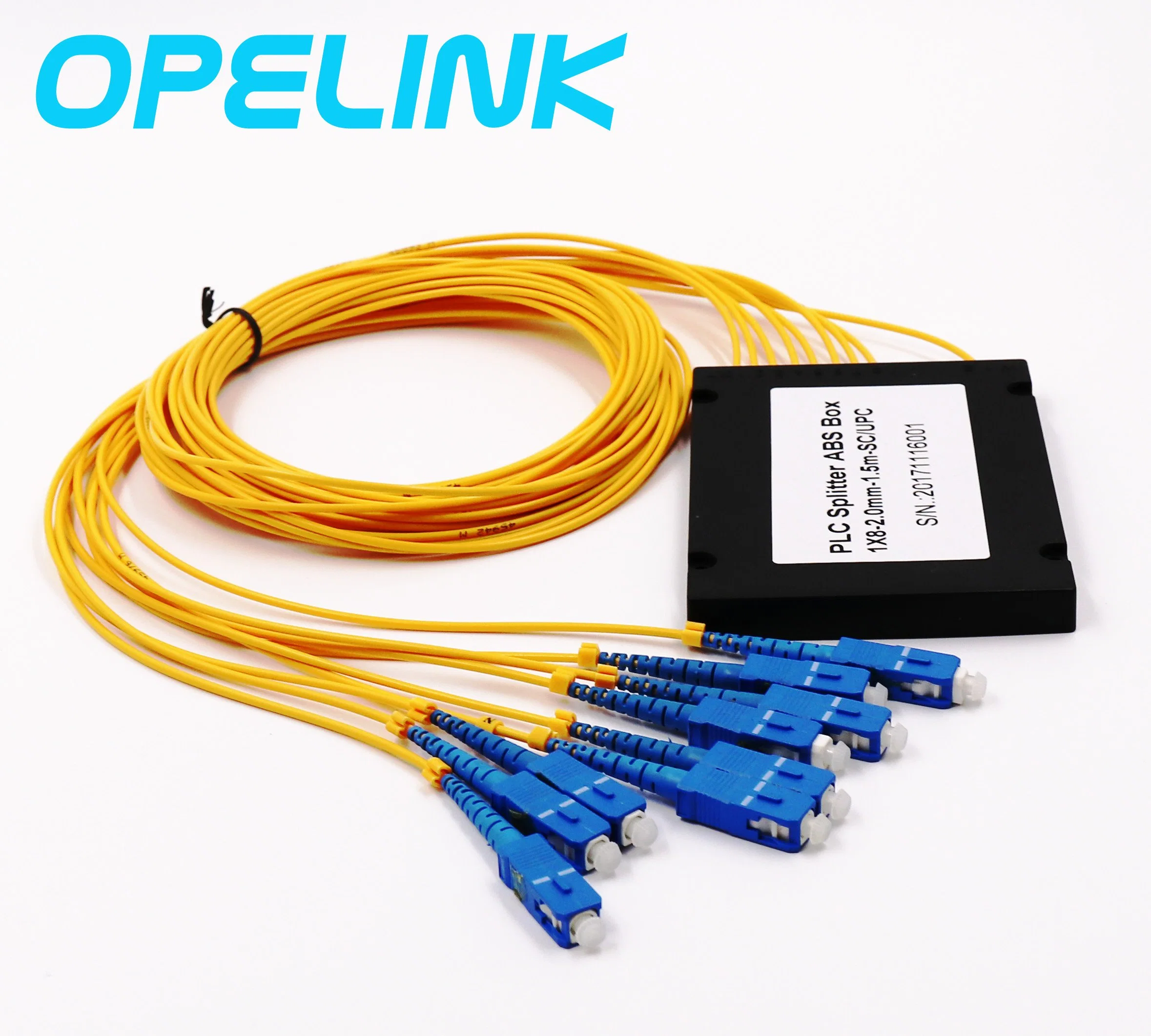 1X8 ABS Box Fiber Optic PLC Splitter with SC/PC Connector