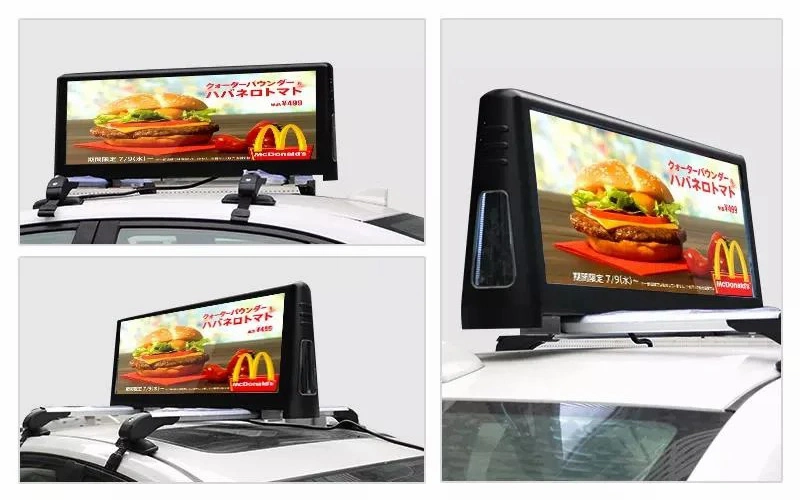 P4 Outdoor Digital Moving Message Advertising Two Double Side Car/Taxi Top Roof 4G WiFi Control LED Display Screen