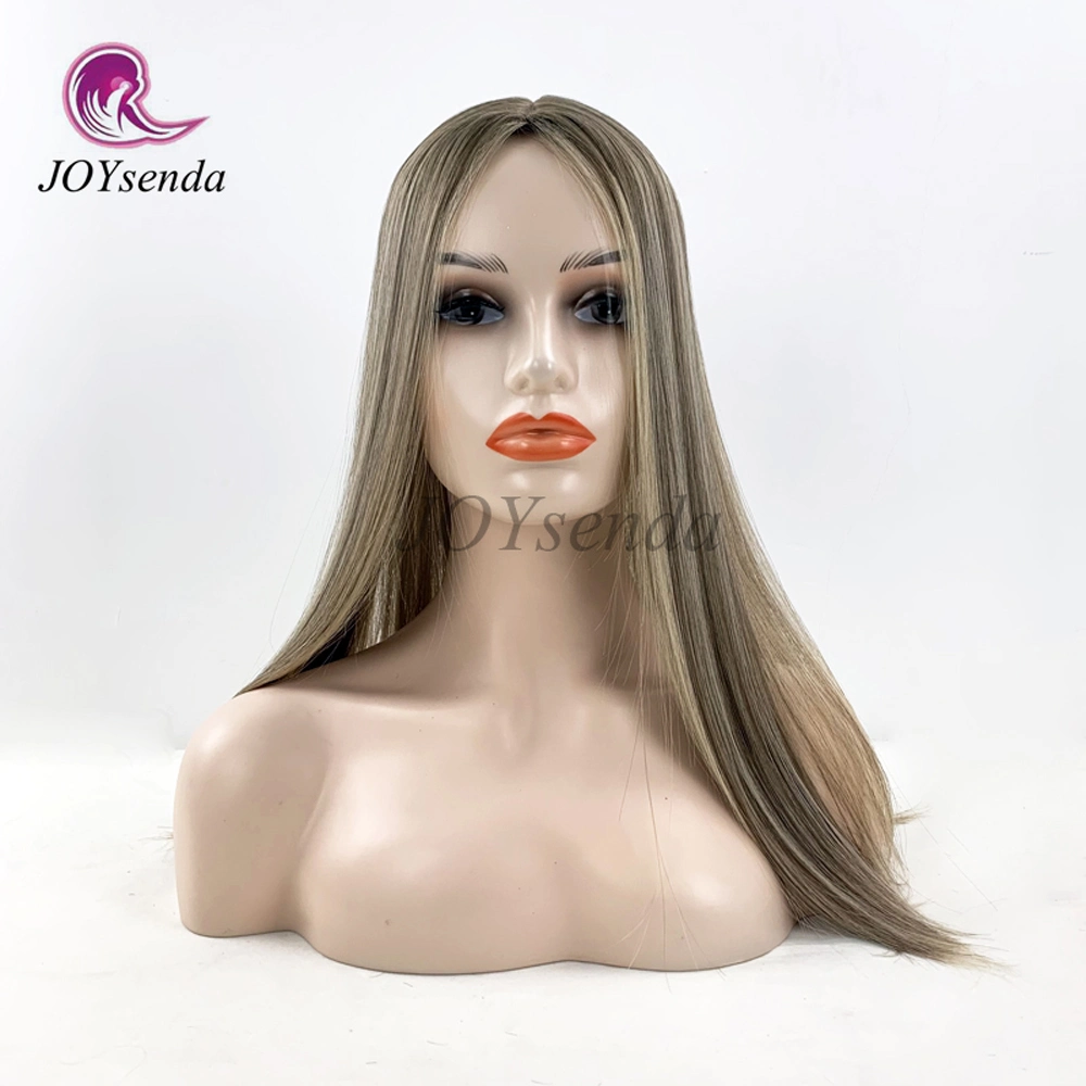 El cabello humano 100% virgen color rubio despuntador judío/piezas Cabello Cabello/ Topper para las mujeres blancas