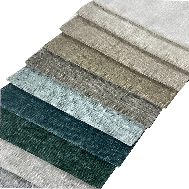 Mayorista de tejido chenilla sofá de terciopelo de sombreado de tejido de la textura de tela teñida Tejidas 100%Poliéster textiles para muebles