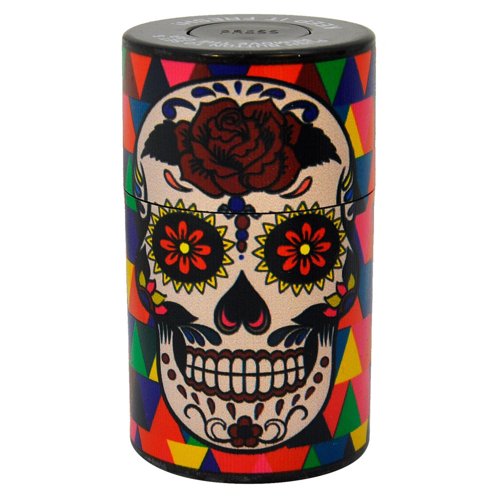 2021 New Arrivel Jl-035y Skull Plastic Glow Jar Storage Herb Grinder Stash Container Herb Storage Jar