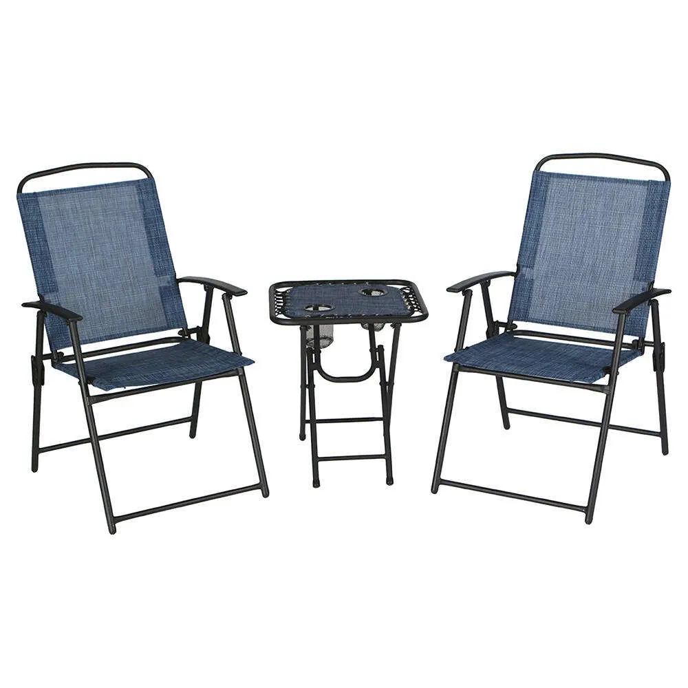 Patio Bistro Set Outdoor Garden Furniture Folding 3 Piece Seating Patio Set