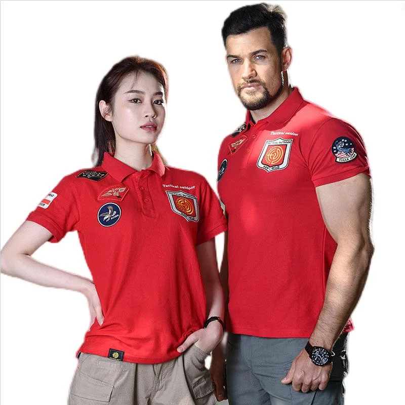 Multi -Standard T -Shirt Men&prime; S Outdoor Sports Tactical Tactical Polo Shirt Turned Short -Sleeved Summer Men and Women T Short Sleeves