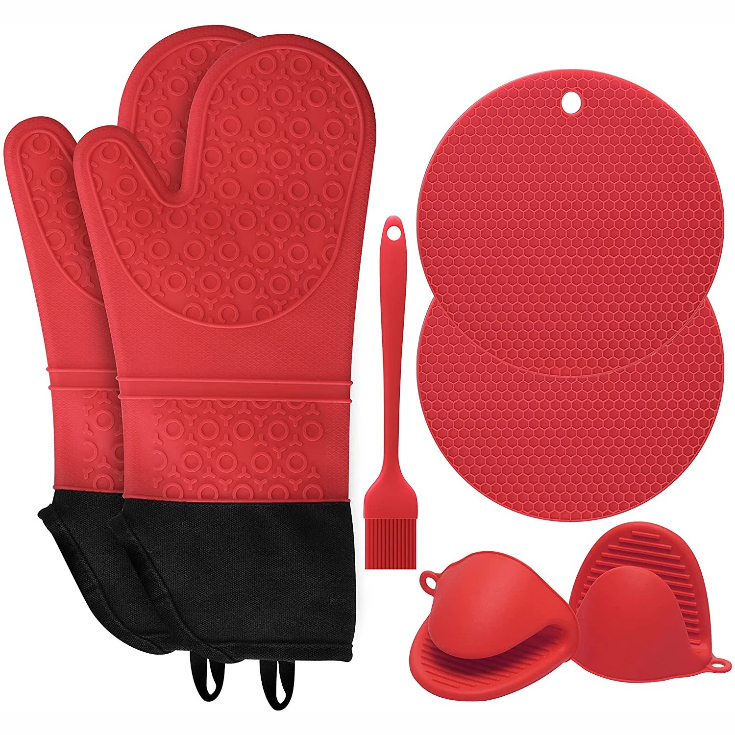 Mitten cozinha o isolamento térmico de borracha luvas de Silicone